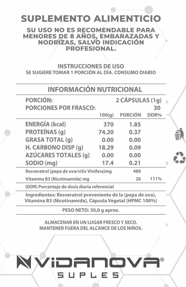 🏆 NAD+ RESVERATROL 60 CÁPSULAS 💊 1000MG ORIGINAL ✅