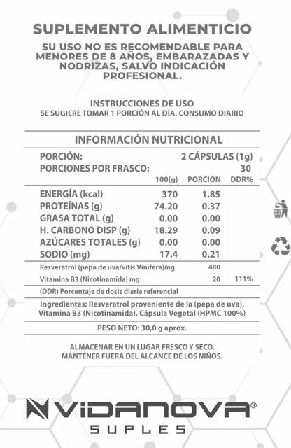 🏆 NAD+ RESVERATROL 60 CÁPSULAS 💊 1000MG ORIGINAL ✅