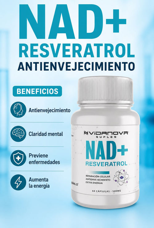 🏆 NAD+ RESVERATROL 60 CÁPSULAS 💊 1000MG ORIGINAL ✅