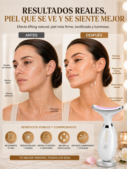 Masajeador Rayzer®️ Facial Antiarrugas Inalámbrico 7 en 1 Luces LED 🔋