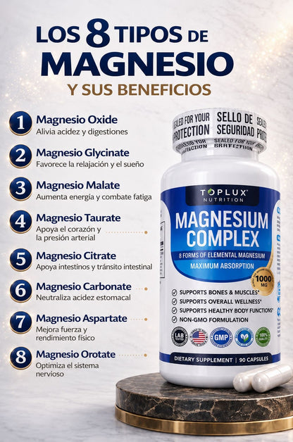💎 Magnesium Complex 1000 mg 90 Cápsulas 💊 ORIGINAL 8 tipos de magnesio en 1 💎