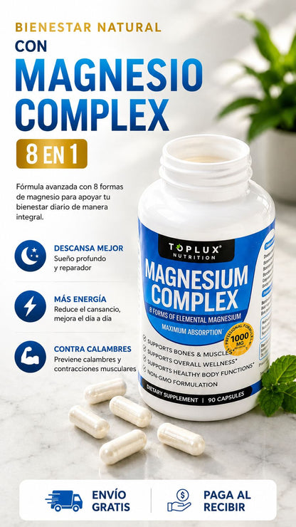💎 Magnesium Complex 1000 mg 90 Cápsulas 💊 ORIGINAL 8 tipos de magnesio en 1 💎