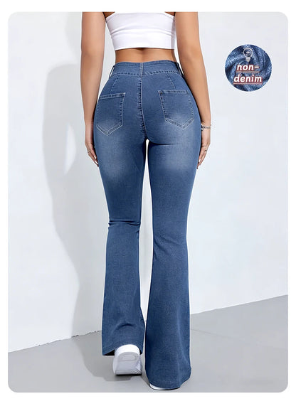 Women's Flared pants, non-denim Printed Elastic High Waist Slim Leggings, Gym Trainning wide leg Fashion leggings casual wear