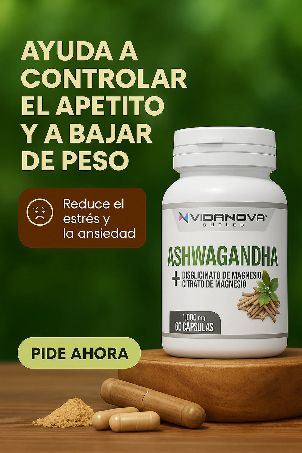 🌿Ashwagandha + Magnesio Premium 1000mg 💊 - Reduce Estrés, Aumenta Energía y Bienestar Natural