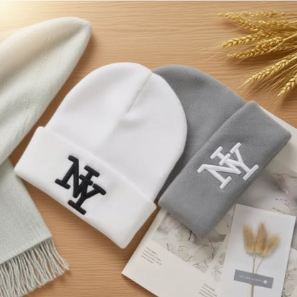 1PC/ 2PCS  Winter beanies caps for men, 3D Embroidery  knitted hats for women, outdoor warm hats , sports and casual CAP