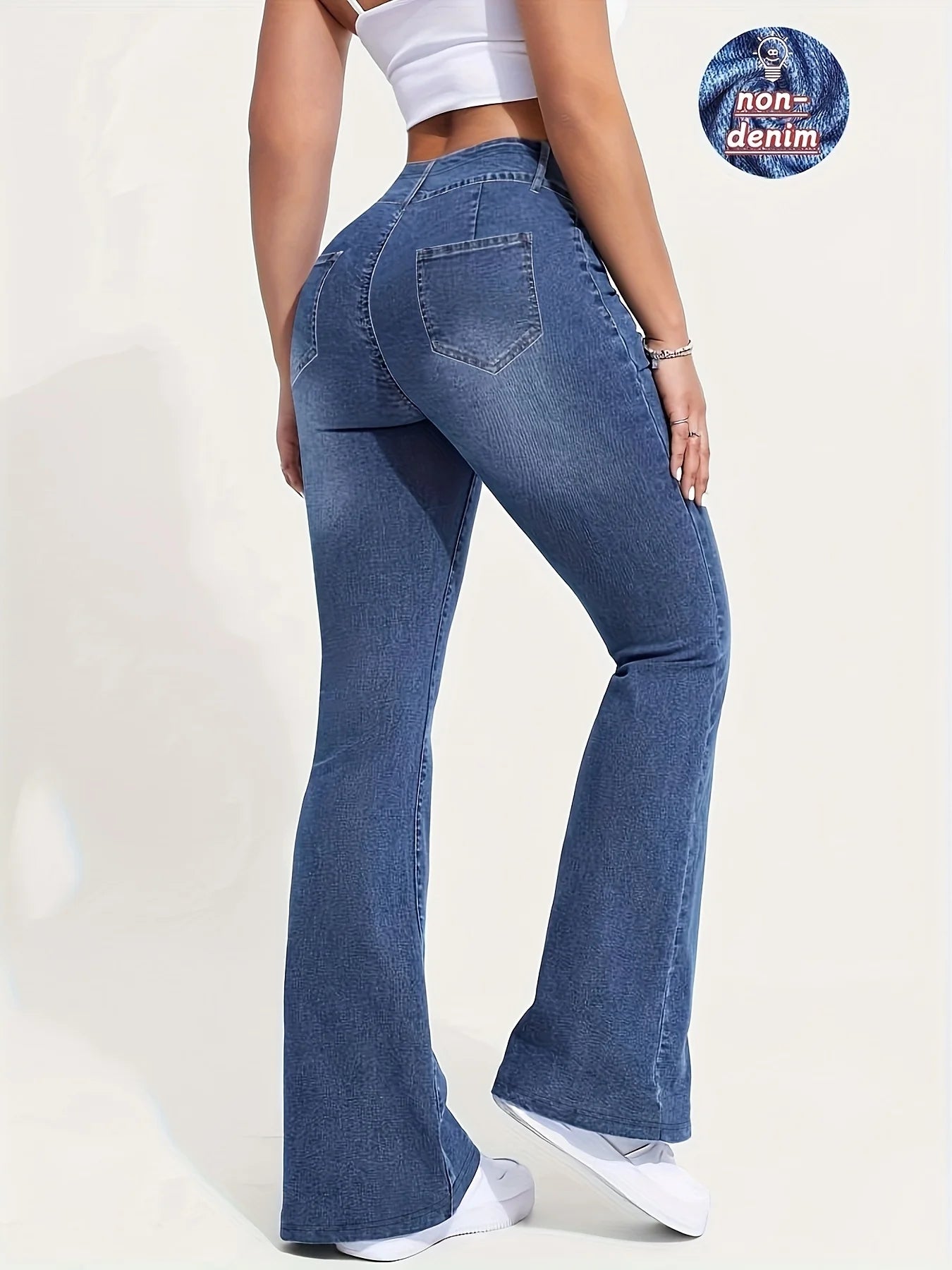Women's Flared pants, non-denim Printed Elastic High Waist Slim Leggings, Gym Trainning wide leg Fashion leggings casual wear