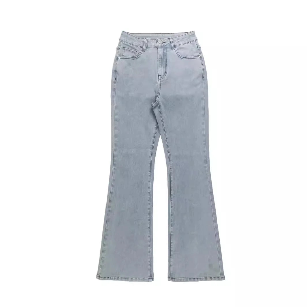 Women Jeans Boot Cut Y2k Jeans Wide Leg Denim Pants Distressed Washed Full Ankle Length Pockets Zipper Fly High Waist Club 2026
