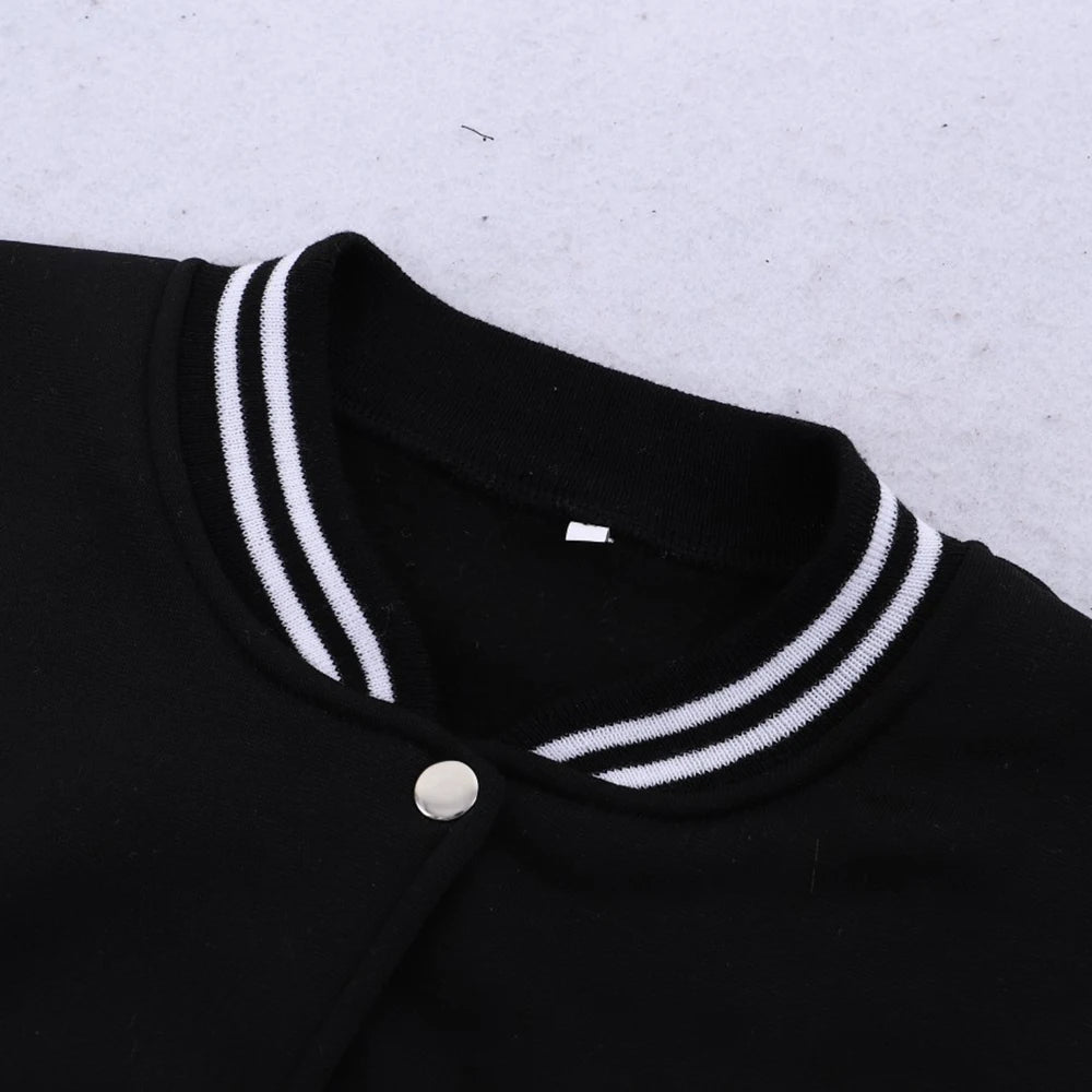 Los Angeles Art Letter Prints 2 Colors Tops Men Autumn Winter Casual Jackets Fashion Soft Baseball Jersey Loose Sports Clothes