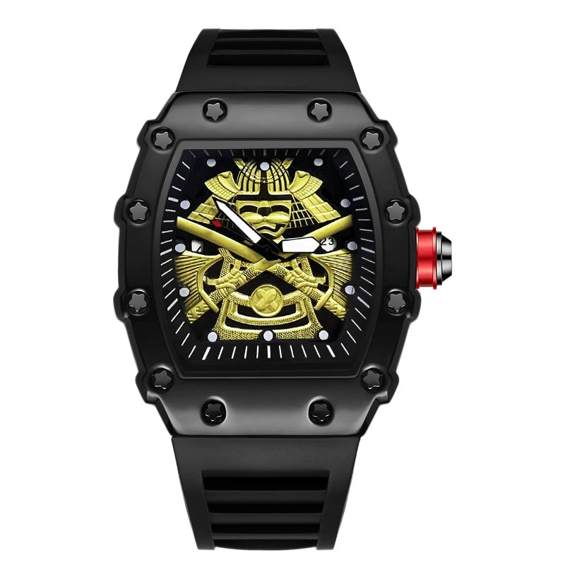 New Barrel-Shaped Explosive Sports Men's Luminous Waterproof Silicone Calendar Watch