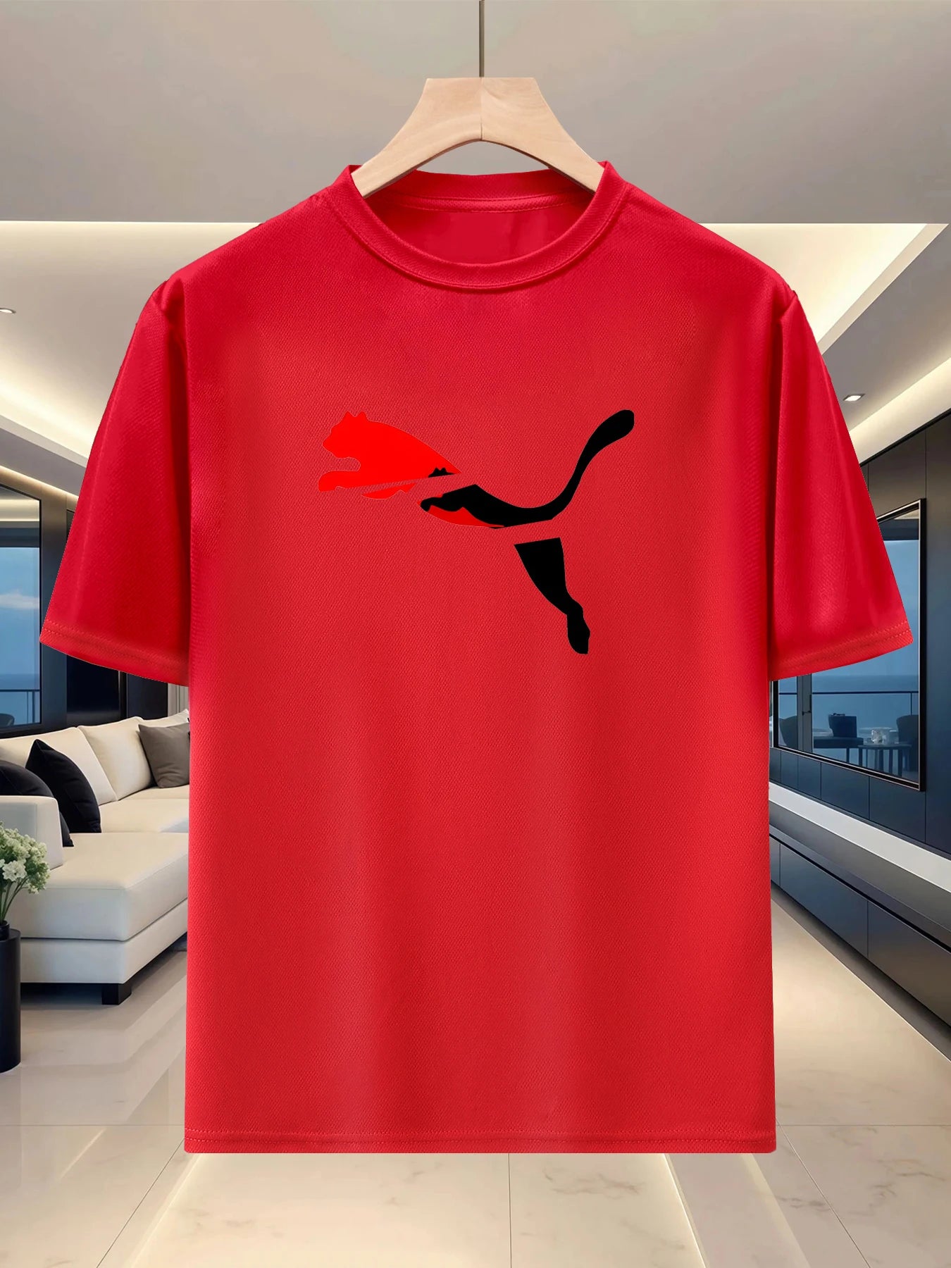 Best-selling versatile summer men's short-sleeved shirt. Sporty and casual. Fashionable round-neck half-sleeve top. Trendy.
