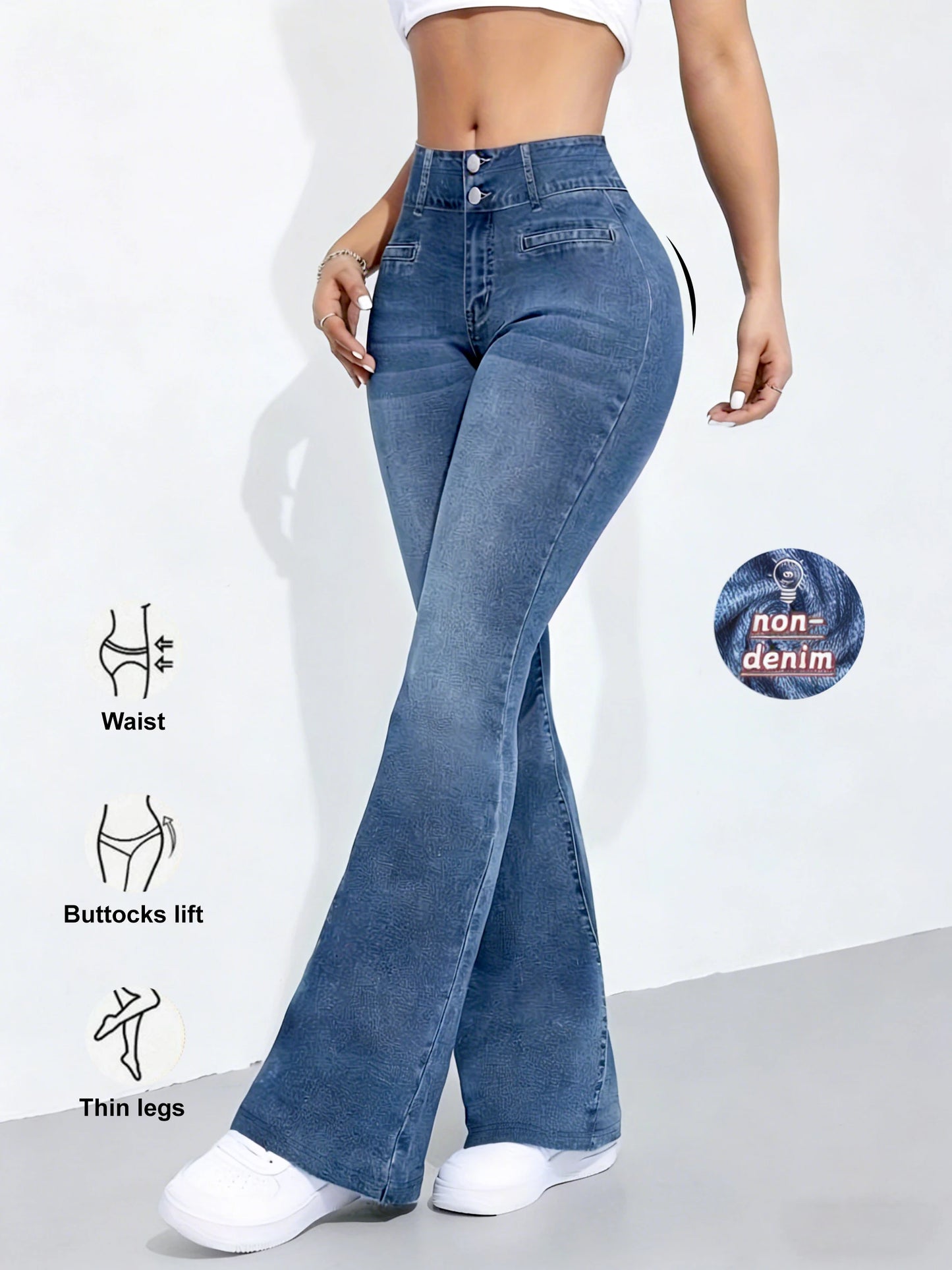 Women's Flared pants, non-denim Printed Elastic High Waist Slim Leggings, Gym Trainning wide leg Fashion leggings casual wear