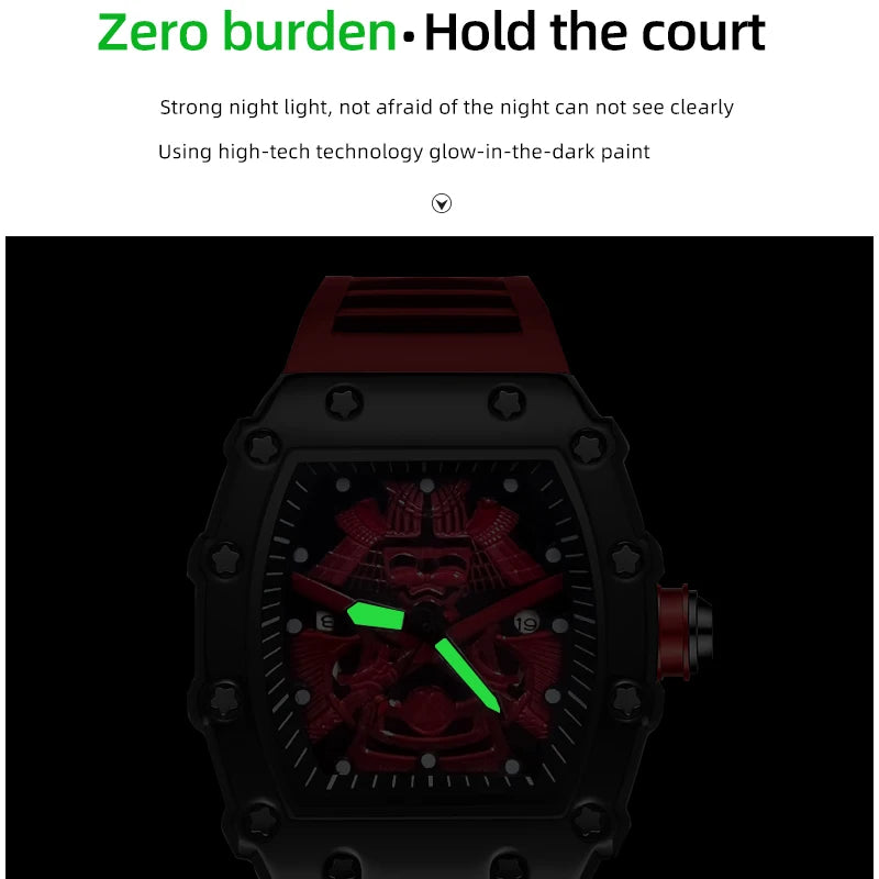 New Barrel-Shaped Explosive Sports Men's Luminous Waterproof Silicone Calendar Watch