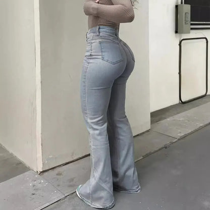 Women Jeans Boot Cut Y2k Jeans Wide Leg Denim Pants Distressed Washed Full Ankle Length Pockets Zipper Fly High Waist Club 2026