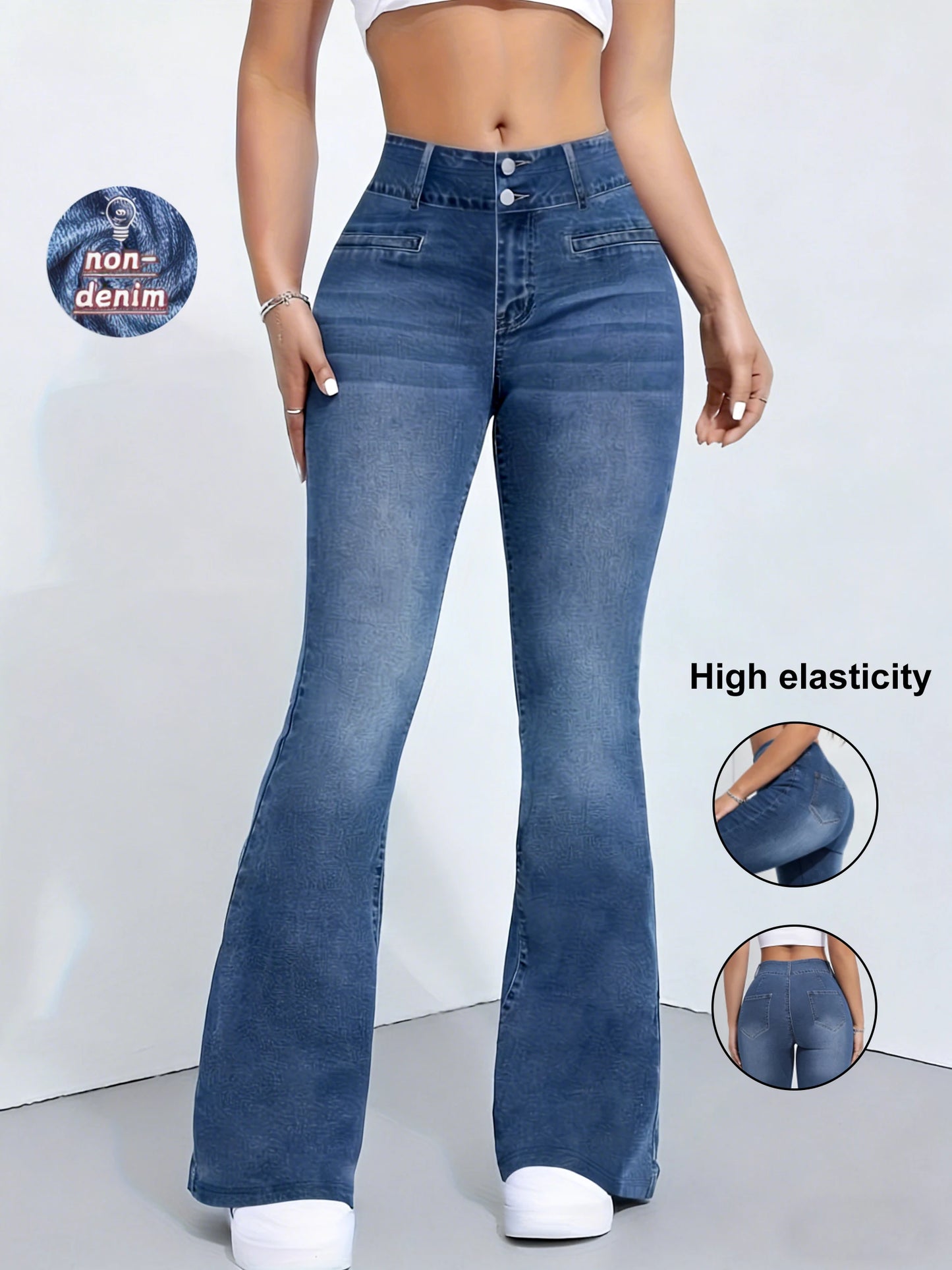 Women's Flared pants, non-denim Printed Elastic High Waist Slim Leggings, Gym Trainning wide leg Fashion leggings casual wear