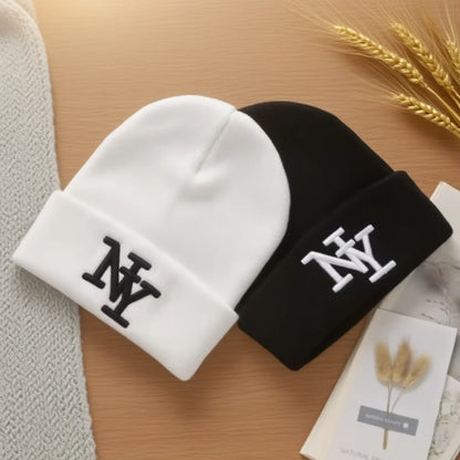 1PC/ 2PCS  Winter beanies caps for men, 3D Embroidery  knitted hats for women, outdoor warm hats , sports and casual CAP