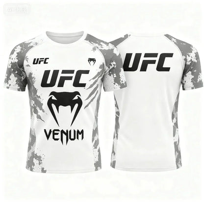 Hot Summer Selling UFC Boxing Fighting Competition Men's T-shirt Fashion Quick Drying Casual Breathable O-neck Short Sleeve Tops