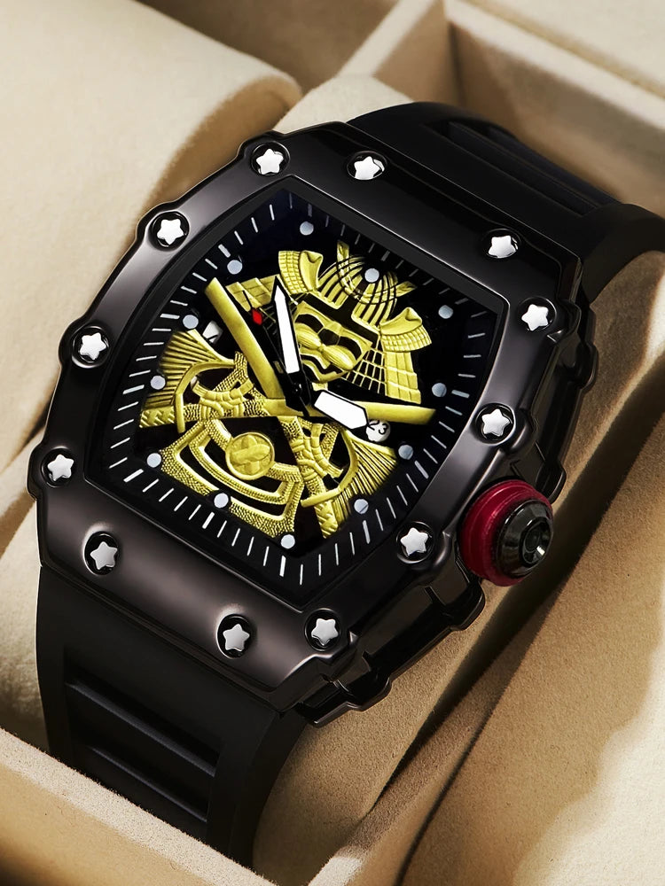 New Barrel-Shaped Explosive Sports Men's Luminous Waterproof Silicone Calendar Watch