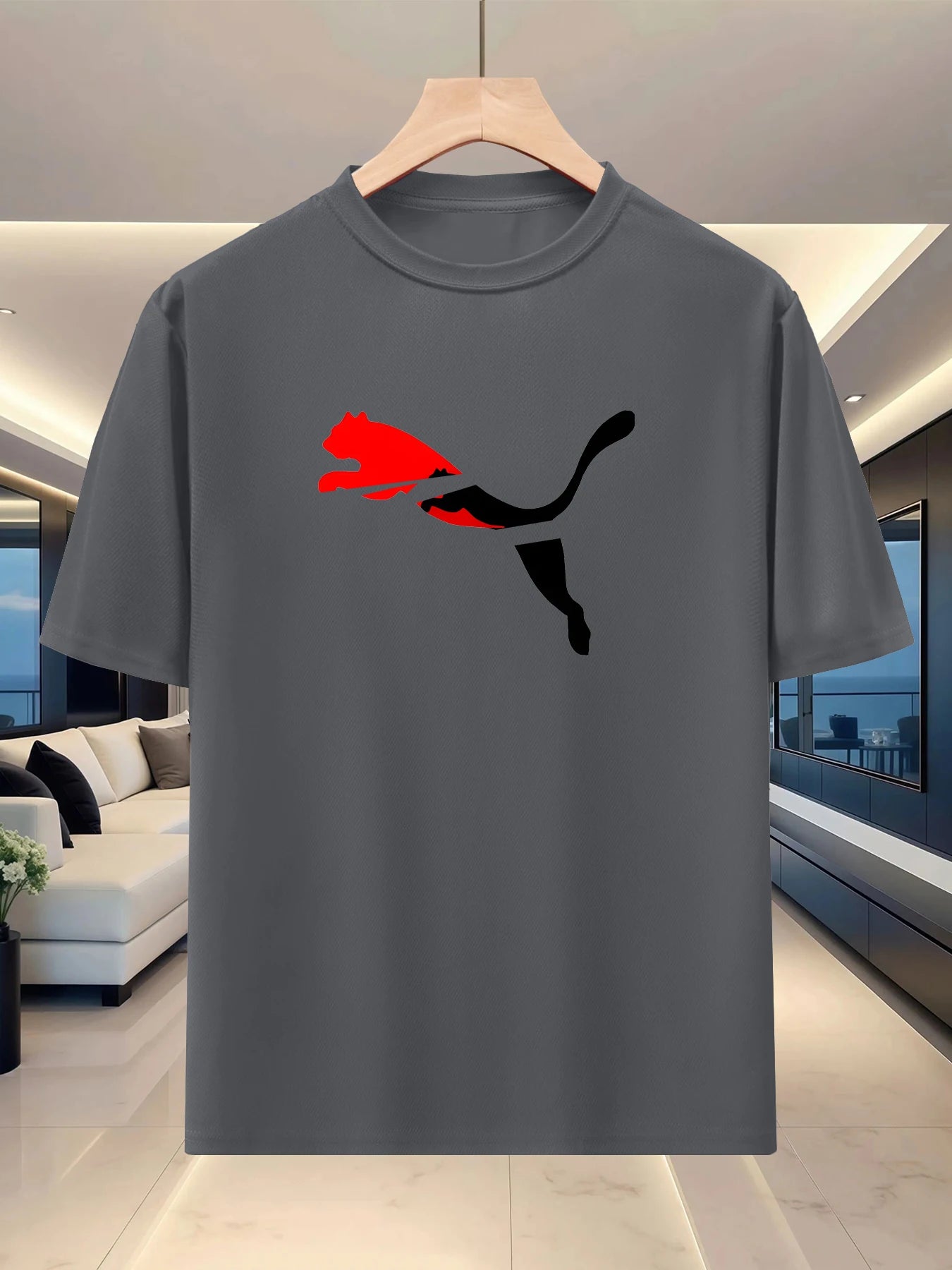 Best-selling versatile summer men's short-sleeved shirt. Sporty and casual. Fashionable round-neck half-sleeve top. Trendy.