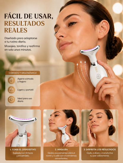Masajeador Rayzer®️ Facial Antiarrugas Inalámbrico 7 en 1 Luces LED 🔋